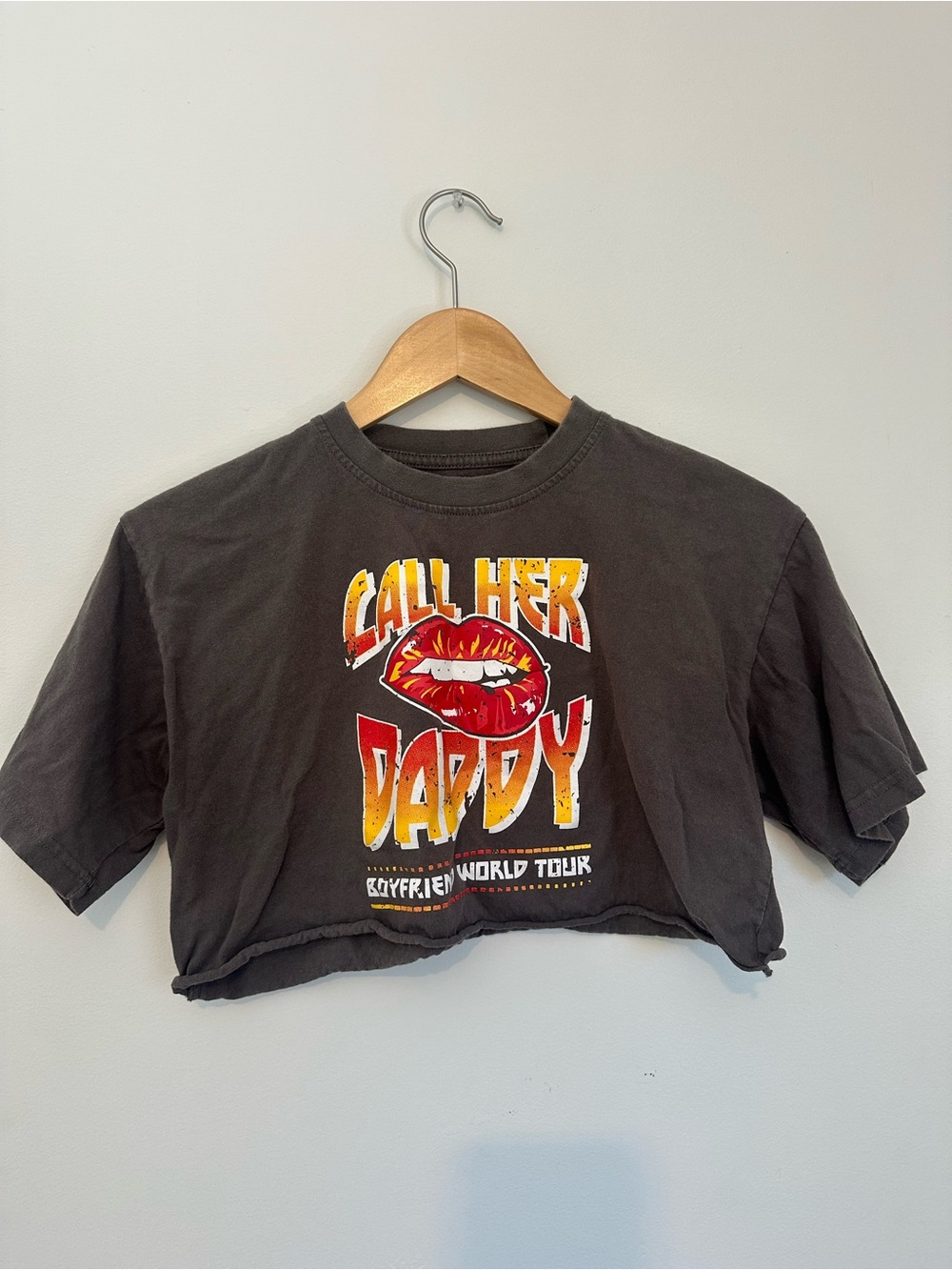 Black 'Call Her Daddy' Graphic Crop Tee - womens